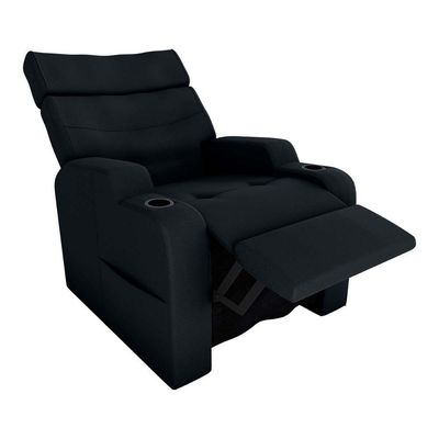 Poltrona Do Papai Reclinável Premium Com Porta Copos E Porta Controle Toro Matrix Veludo Preto