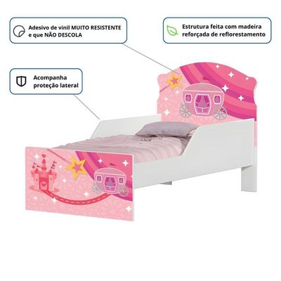 Mini Cama Carruagem Princesa Rosa