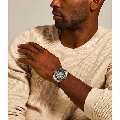 Relógio Fossil Masculino Ref: Me3261/0vn Automático Esqueleto Prateado