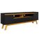 Rack Para Sala de Estar TV 70 Pol 180cm Morello B02 Preto Fosco Naturalle - Lyam Decor