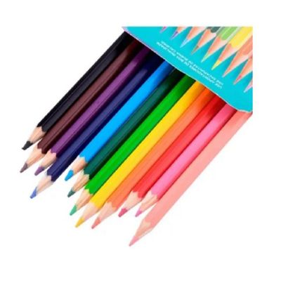 Lapis Com 12 Cores Multicolor + 2 Grafites