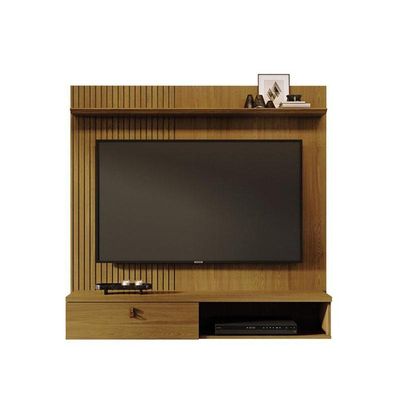 Estante Home Theater Suspenso íris Cumaru Com Aparador Para Sala Buffet Mônaco Cumaru Opala - Madetec