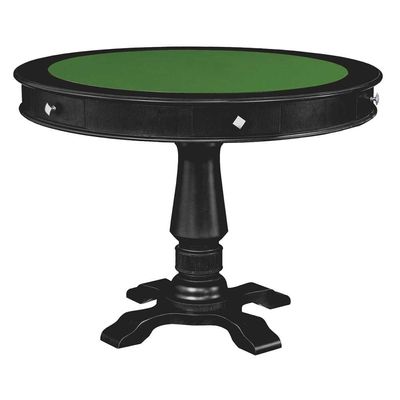 Mesa de Jogos Carteado 4 Lugares Victoria Tampo Reversível Gavetas e Porta Copo Preto Fosco GranBelo