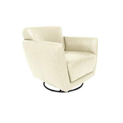 Kit 2 Poltronas Decorativas Valentina Sala de Estar Giratória Couro Off White G40 - Gran Belo