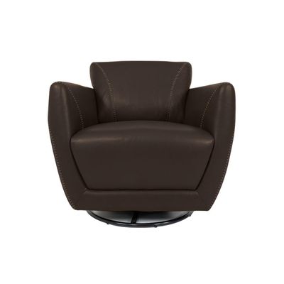 Poltrona Decorativa Valentina Sala de Estar Giratória Couro Marrrom Capuccino G40 - Gran Belo