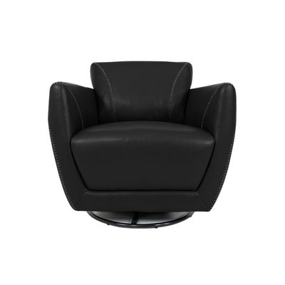 Poltrona Decorativa Valentina Sala de Estar Giratória Couro Preto G40 - Gran Belo