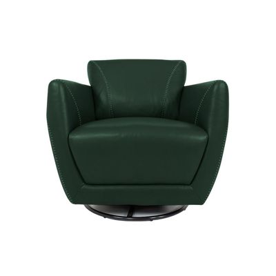 Kit 2 Poltronas Decorativas Valentina Sala de Estar Giratória Couro Verde Brilho G40 - Gran Belo