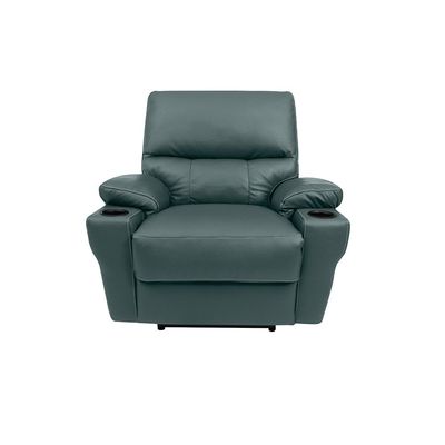 Poltrona do Papai Sala de Cinema Mia Reclinável Retrátil Power Elétrico Base Fixa Couro Azul Majestic G40 - Gran Belo