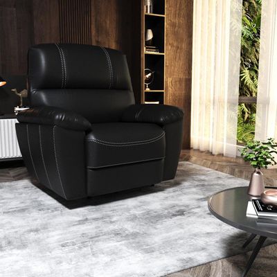Poltrona do Papai Reclinável Elétrica Armênia Power Touch Couro Preto - Gran Belo