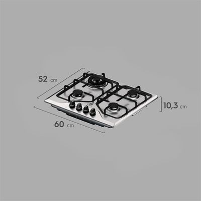 Cooktop 4 Bocas a Gás Electrolux Inox Experience Multi Chama e Grade Ferro Fundido (KE4XC) Bivolt