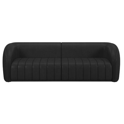 Sofá Decorativo Sala de Estar 332cm Adam 4 Lugares PU Preto G45 - Gran Belo