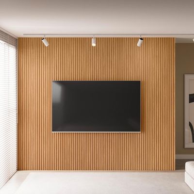 Painel Decorativo Ripado para Parede Mahalo 300x250 MDP Nature G77 - Gran Belo