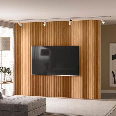 Painel Decorativo Ripado para Parede Mahalo 300x250 MDP Nature G77 - Gran Belo