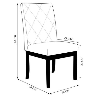 Cadeira de Sala de Jantar Estofada Gomes Madeira Maciça Suede Bege G78 - Gran Belo