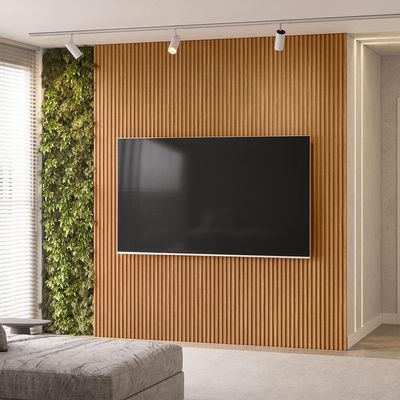 Painel Decorativo Ripado para Parede Mahalo 220x250 MDP Nature G77 - Gran Belo