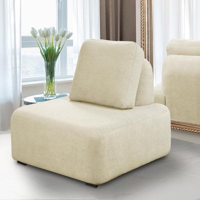 Conjunto Sala de Estar 1 Sofá Retrátil Modulado 282cm e 2 Poltronas Santiago Bouclê Off White G89 - Gran Belo