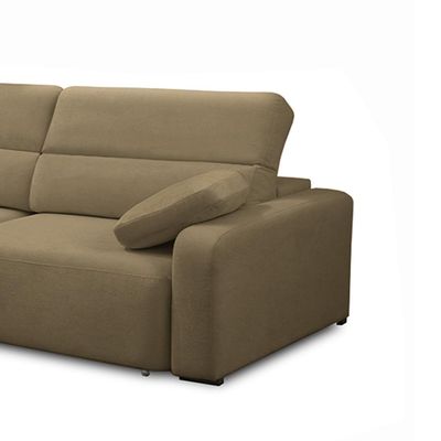 Sofá Decorativo Sala de Estar Ícaro 3 Lugares 220cm Reclinável e Retrátil Bouclê Castor