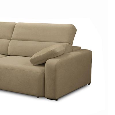 Sofá Decorativo Sala de Estar Ícaro 2 Lugares 200cm Reclinável e Retrátil Bouclê Bege