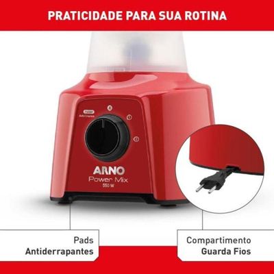 Liquidificador Arno Power Mix 550W Vermelho 110V