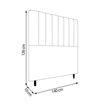 Cabeceira Decorativa Udine Casal 140cm Veludo Marrom - Gran Belo