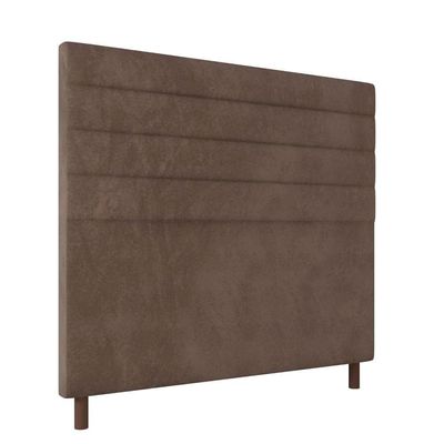 Cabeceira Decorativa Bacoli Casal 160cm Veludo Marrom - Gran Belo