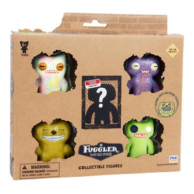 Kit com 5 Mini Bonecos Fuggler 6cm Verde, Tie-Dye, Rx e Amar