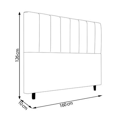 Cabeceira Decorativa Udine Casal 160cm Veludo Marrom - Gran Belo