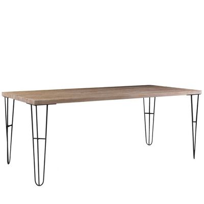 Mesa Sala de Jantar Cozinha Ludiana 140cm Grafite Madeira Maciça Driftwood - Gran Belo