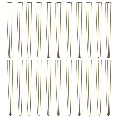 Kit 20 Pés de Metal 90 CM Hairpin Legs Aparador e Mesa de Canto Dourado