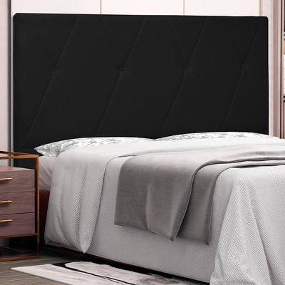 Cabeceira Decorativa Queen Size 1,60M Yves PU Preto - Gran Belo