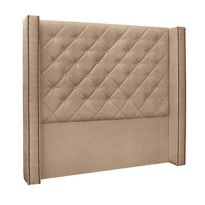 Cabeceira Decorativa Queen Size 1,84M Loewe Suede Bege - Gran Belo