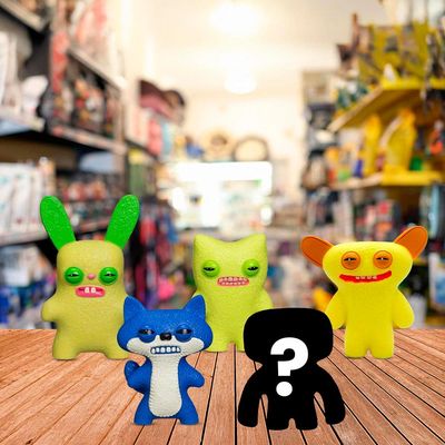 Kit com 5 Mini Bonecos Fuggler 6cm Amar, Az, Verde,Verde Cl