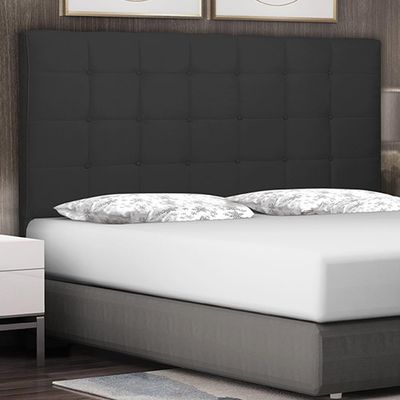Cabeceira Decorativa Casal 1,40M Tropea Suede Preto - Gran Belo