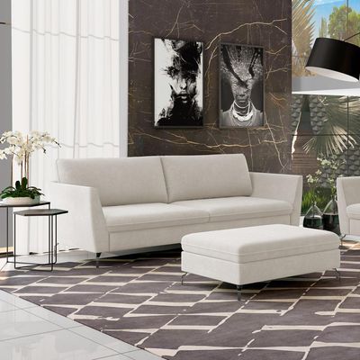 Sofá Decorativo Sala de Estar 210cm Olívia Suede Bege - Gran Belo