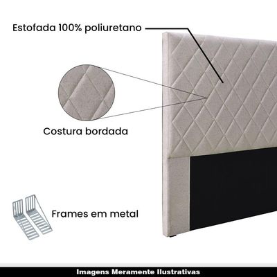 Cabeceira Decorativa King Size 1,95M Baelon Linho Areia - Gran Belo