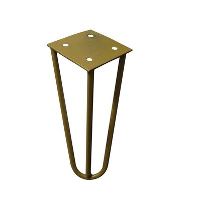 Kit 2 Pés de Metal 15 CM Hairpin Legs Mesas de Centro Puffs Dourado