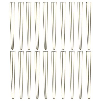 Kit 18 Pés de Metal 90 CM Hairpin Legs Aparador e Mesa de Canto Dourado