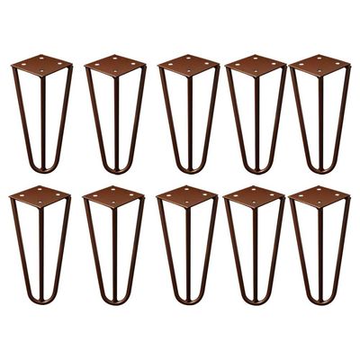 Kit 10 Pés de Metal 15 CM Hairpin Legs Mesas de Centro Puffs Bronze