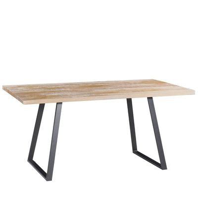 Mesa Sala de Jantar Cozinha Ogleary 160cm Grafite Madeira Maciça Driftwood - Gran Belo