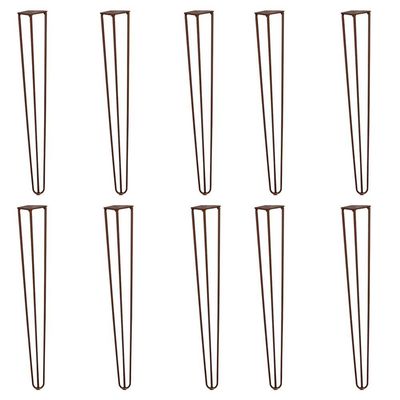 Kit 10 Pés de Metal 60 CM Hairpin Legs Mesa de Canto Aparador Bronze
