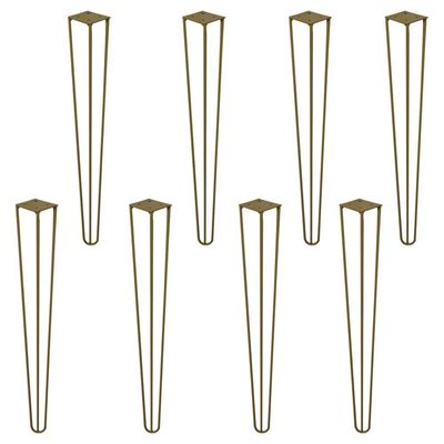 Kit 8 Pés de Metal 60 CM Hairpin Legs Mesa de Canto Aparador Dourado