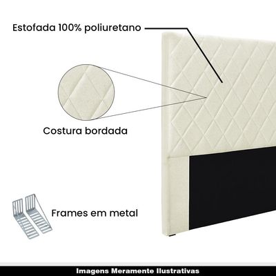 Cabeceira Decorativa Queen Size 1,60M Baelon Linho Natural - Gran Belo