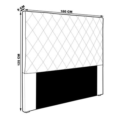 Cabeceira Decorativa Queen Size 1,60M Baelon Linho Natural - Gran Belo