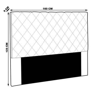 Cabeceira Decorativa Queen Size 1,60M Baelon Suede Cinza - Gran Belo