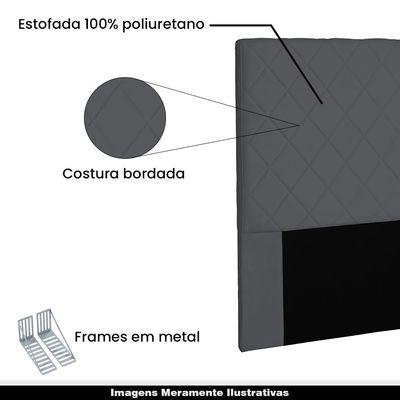 Cabeceira Decorativa Queen Size 1,60M Baelon Suede Cinza - Gran Belo