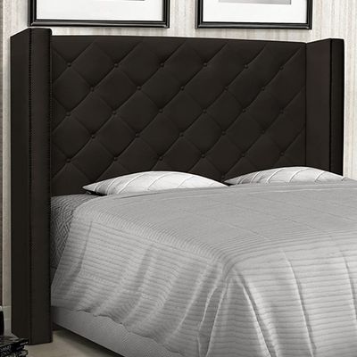 Cabeceira Decorativa Queen Size 1,84M Loewe PU Marrom - Gran Belo