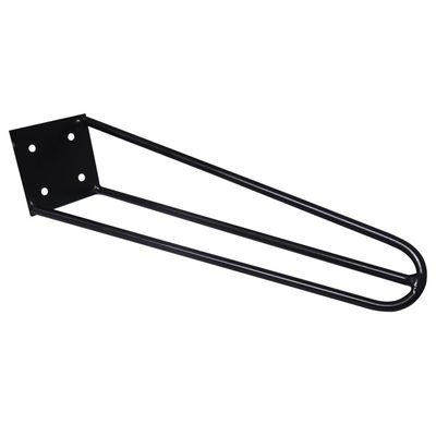 Kit 6 Pés de Metal 30 CM Hairpin Legs Mesa de Canto Rack e Puffs Preto G41