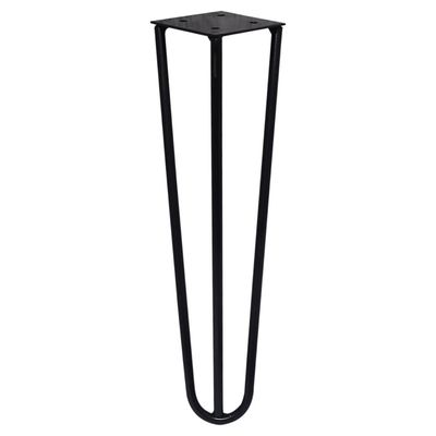 Kit 6 Pés de Metal 30 CM Hairpin Legs Mesa de Canto Rack e Puffs Preto G41