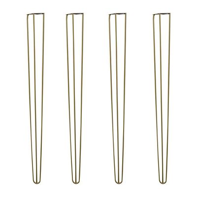 Kit 4 Pés de Metal 60 CM Hairpin Legs Mesa de Canto Aparador Dourado