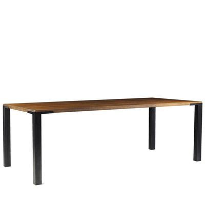 Mesa Sala de Jantar Cozinha Bladel 160cm Grafite Madeira Maciça Rustic Brown - Gran Belo